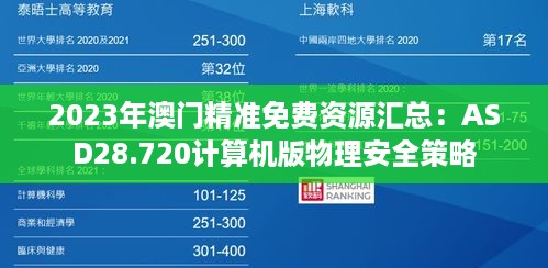 2023年澳门精准免费资源汇总：ASD28.720计算机版物理安全策略