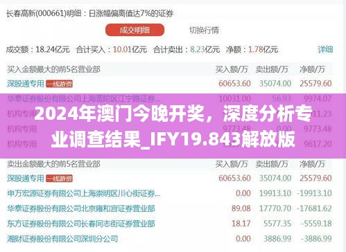 2024年澳门今晚开奖，深度分析专业调查结果_IFY19.843解放版