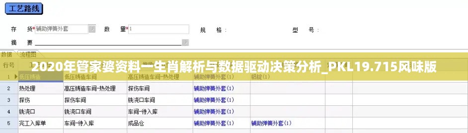 2020年管家婆资料一生肖解析与数据驱动决策分析_PKL19.715风味版