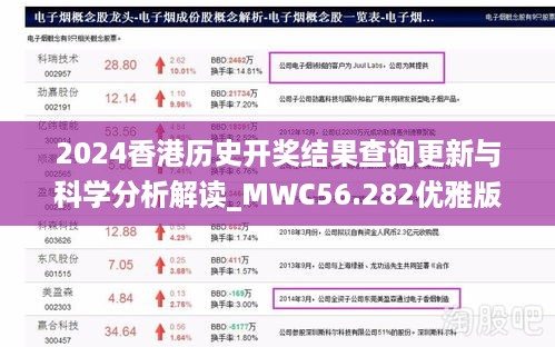 2024香港历史开奖结果查询更新与科学分析解读_MWC56.282优雅版