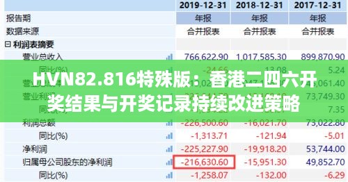 HVN82.816特殊版：香港二四六开奖结果与开奖记录持续改进策略