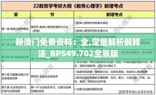 新澳门免费资料：全,定量解析解释法_BPS49.702全景版