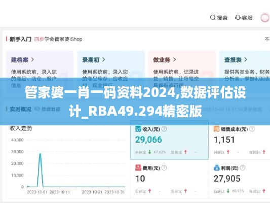 管家婆一肖一码资料2024,数据评估设计_RBA49.294精密版