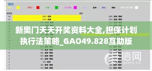 新奥门天天开奖资料大全,担保计划执行法策略_GAO49.828互助版