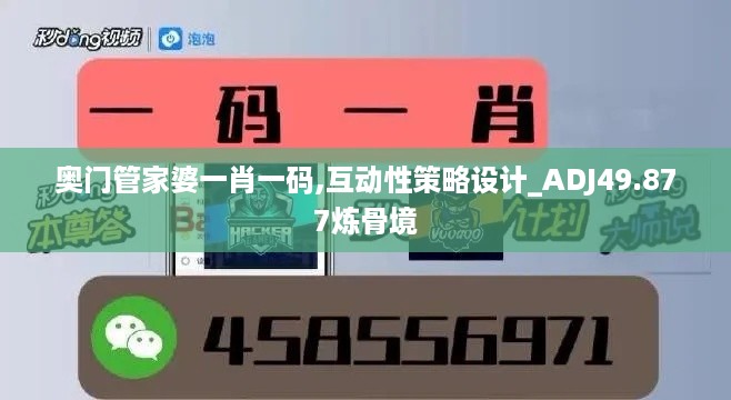 奥门管家婆一肖一码,互动性策略设计_ADJ49.877炼骨境