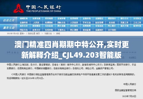 澳门精准四肖期期中特公开,实时更新解释介绍_CJL49.203智能版