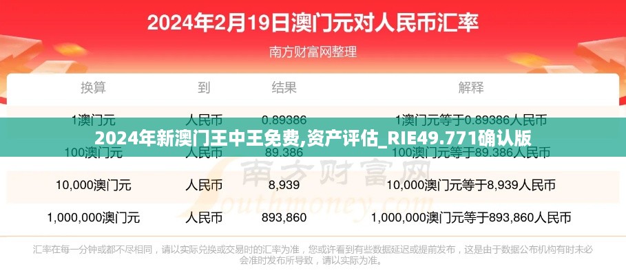 2024年新澳门王中王免费,资产评估_RIE49.771确认版