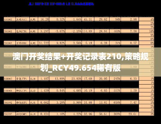 澳门开奖结果+开奖记录表210,策略规划_RCY49.654稀有版