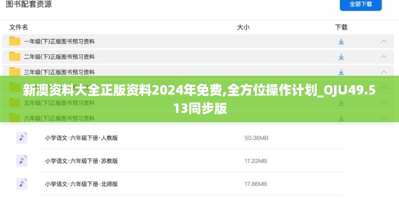 新澳资料大全正版资料2024年免费,全方位操作计划_OJU49.513同步版