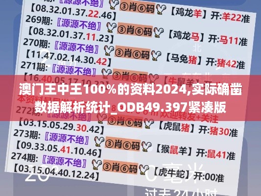 澳门王中王100%的资料2024,实际确凿数据解析统计_ODB49.397紧凑版