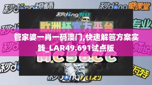 管家婆一肖一码澳门,快速解答方案实践_LAR49.691试点版