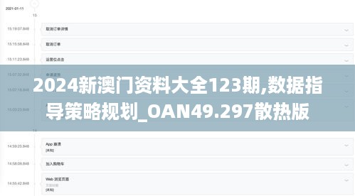 2024新澳门资料大全123期,数据指导策略规划_OAN49.297散热版