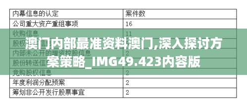 澳门内部最准资料澳门,深入探讨方案策略_IMG49.423内容版