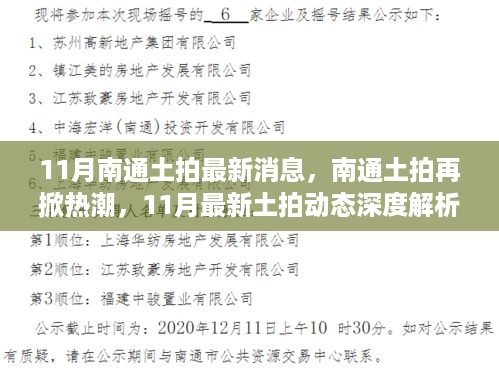 南通土拍再掀热潮，深度解析11月最新动态