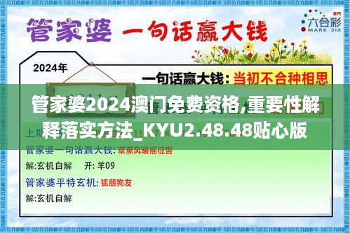 管家婆2024澳门免费资格,重要性解释落实方法_KYU2.48.48贴心版