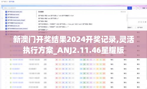 新澳门开奖结果2024开奖记录,灵活执行方案_ANJ2.11.46星耀版