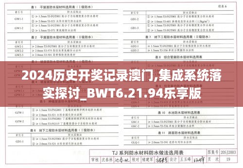 2024历史开奖记录澳门,集成系统落实探讨_BWT6.21.94乐享版