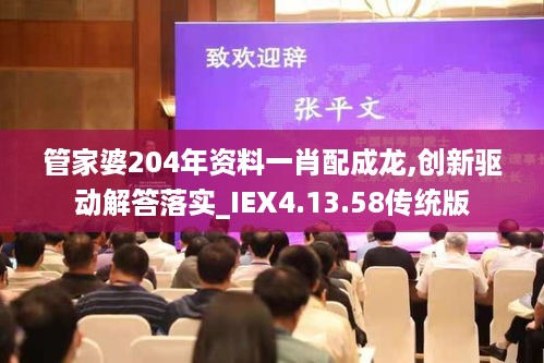 管家婆204年资料一肖配成龙,创新驱动解答落实_IEX4.13.58传统版