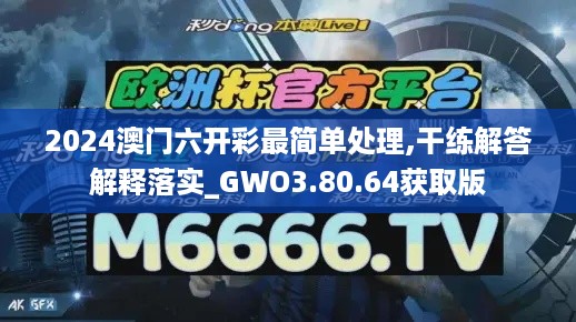 2024澳门六开彩最简单处理,干练解答解释落实_GWO3.80.64获取版