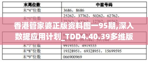 香港管家婆正版资料图一95期,深入数据应用计划_TDD4.40.39多维版