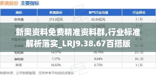 新奥资料免费精准资料群,行业标准解析落实_LRJ9.38.67百搭版