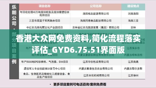 香港大众网免费资料,简化流程落实评估_GYD6.75.51界面版