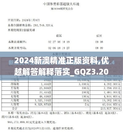 2024新澳精准正版资料,优越解答解释落实_GQZ3.20.62升级版