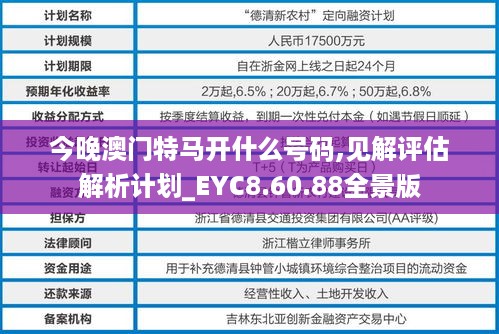 今晚澳门特马开什么号码,见解评估解析计划_EYC8.60.88全景版