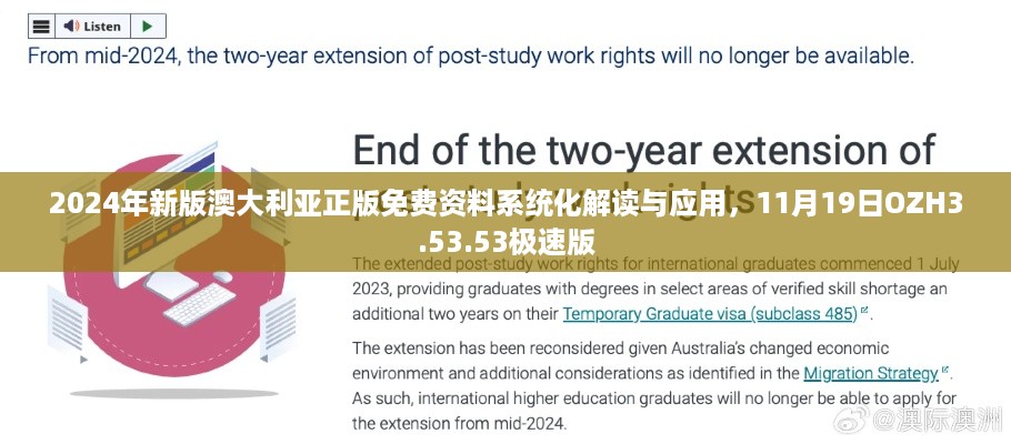 2024年新版澳大利亚正版免费资料系统化解读与应用，11月19日OZH3.53.53极速版