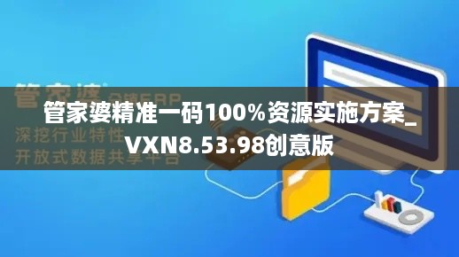 管家婆精准一码100%资源实施方案_VXN8.53.98创意版