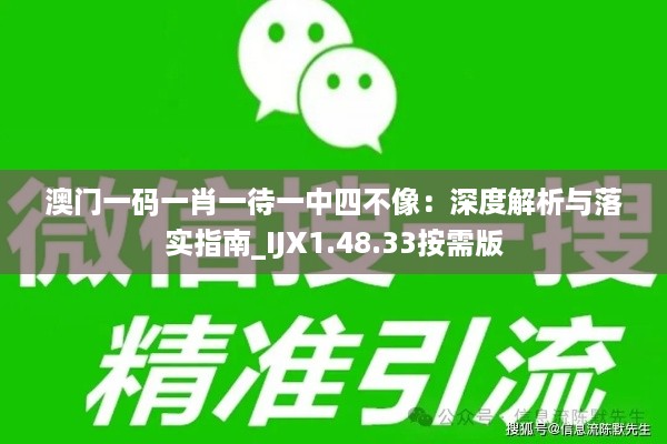 澳门一码一肖一待一中四不像：深度解析与落实指南_IJX1.48.33按需版