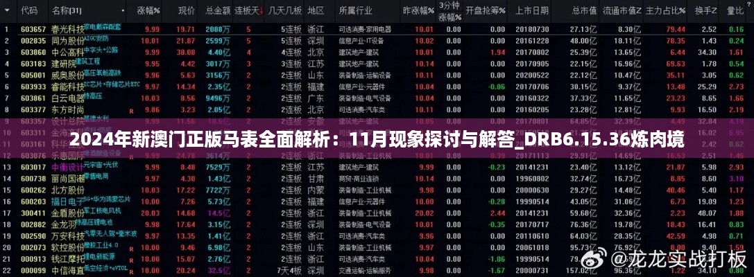 2024年新澳门正版马表全面解析：11月现象探讨与解答_DRB6.15.36炼肉境