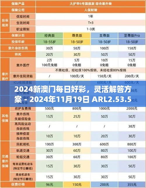 2024新澳门每日好彩，灵活解答方案 - 2024年11月19日 ARL2.53.55灵活版