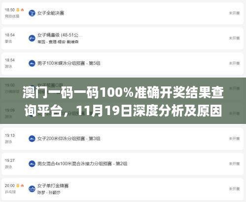 澳门一码一码100%准确开奖结果查询平台，11月19日深度分析及原因解读_FFI9.69.89工具版