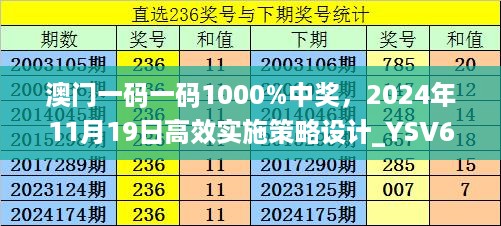 澳门一码一码1000%中奖，2024年11月19日高效实施策略设计_YSV6.76.71版本见证