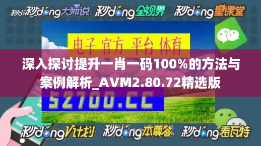 深入探讨提升一肖一码100%的方法与案例解析_AVM2.80.72精选版