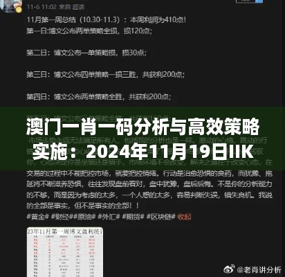 澳门一肖一码分析与高效策略实施：2024年11月19日IIK2.40.57风尚版