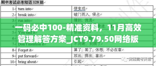 一码必中100-精准资料，11月高效管理解答方案_JCT9.79.50网络版