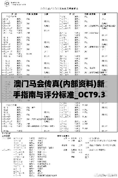 澳门马会传真(内部资料)新手指南与评分标准_OCT9.35.61清晰版