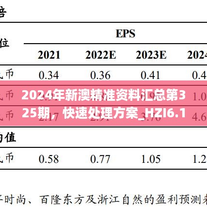 2024年新澳精准资料汇总第325期，快速处理方案_HZI6.13.26共鸣版