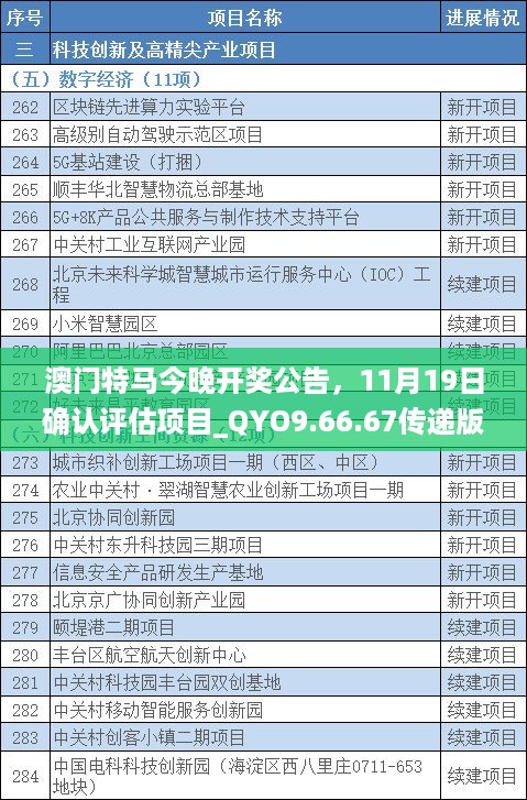 澳门特马今晚开奖公告，11月19日确认评估项目_QYO9.66.67传递版