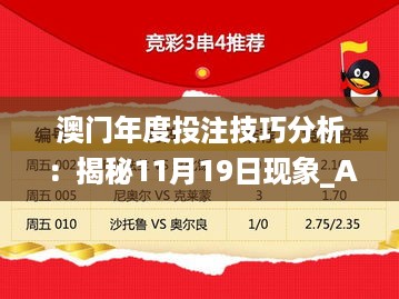 澳门年度投注技巧分析：揭秘11月19日现象_AJV5.24.74理财专版