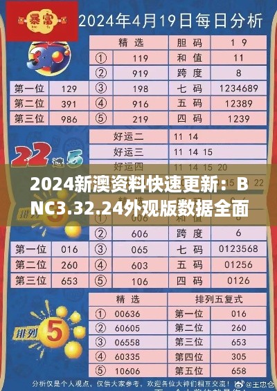 2024新澳资料快速更新：BNC3.32.24外观版数据全面分析