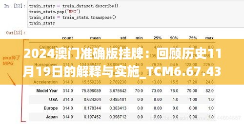 2024澳门准确版挂牌：回顾历史11月19日的解释与实施_TCM6.67.43揭秘版