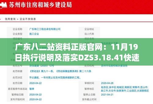 广东八二站资料正版官网：11月19日执行说明及落实DZS3.18.41快速版