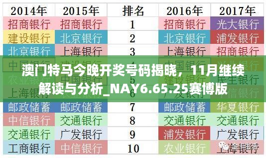 澳门特马今晚开奖号码揭晓，11月继续解读与分析_NAY6.65.25赛博版