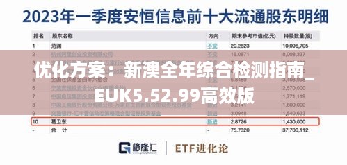 优化方案：新澳全年综合检测指南_EUK5.52.99高效版