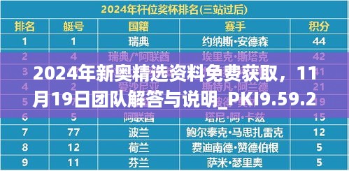 2024年新奥精选资料免费获取，11月19日团队解答与说明_PKI9.59.22互动版