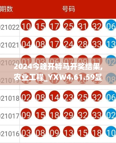 2024今晚开特马开奖结果,农业工程_YXW4.61.59显示版