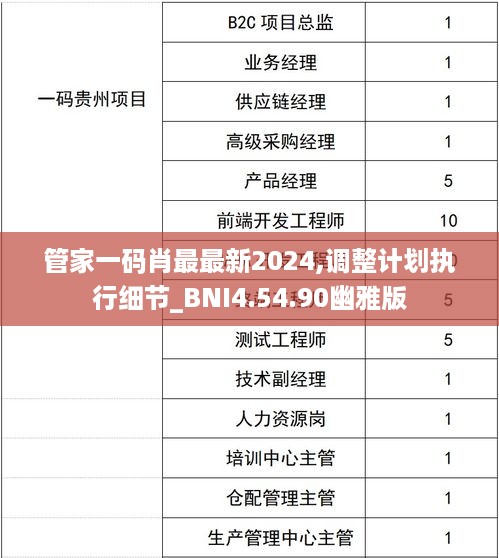 管家一码肖最最新2024,调整计划执行细节_BNI4.54.90幽雅版